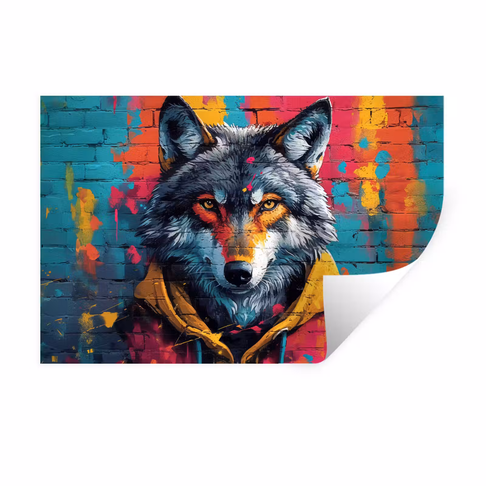 Muursticker - Graffiti - Wolf - Street art - Blauw — 1