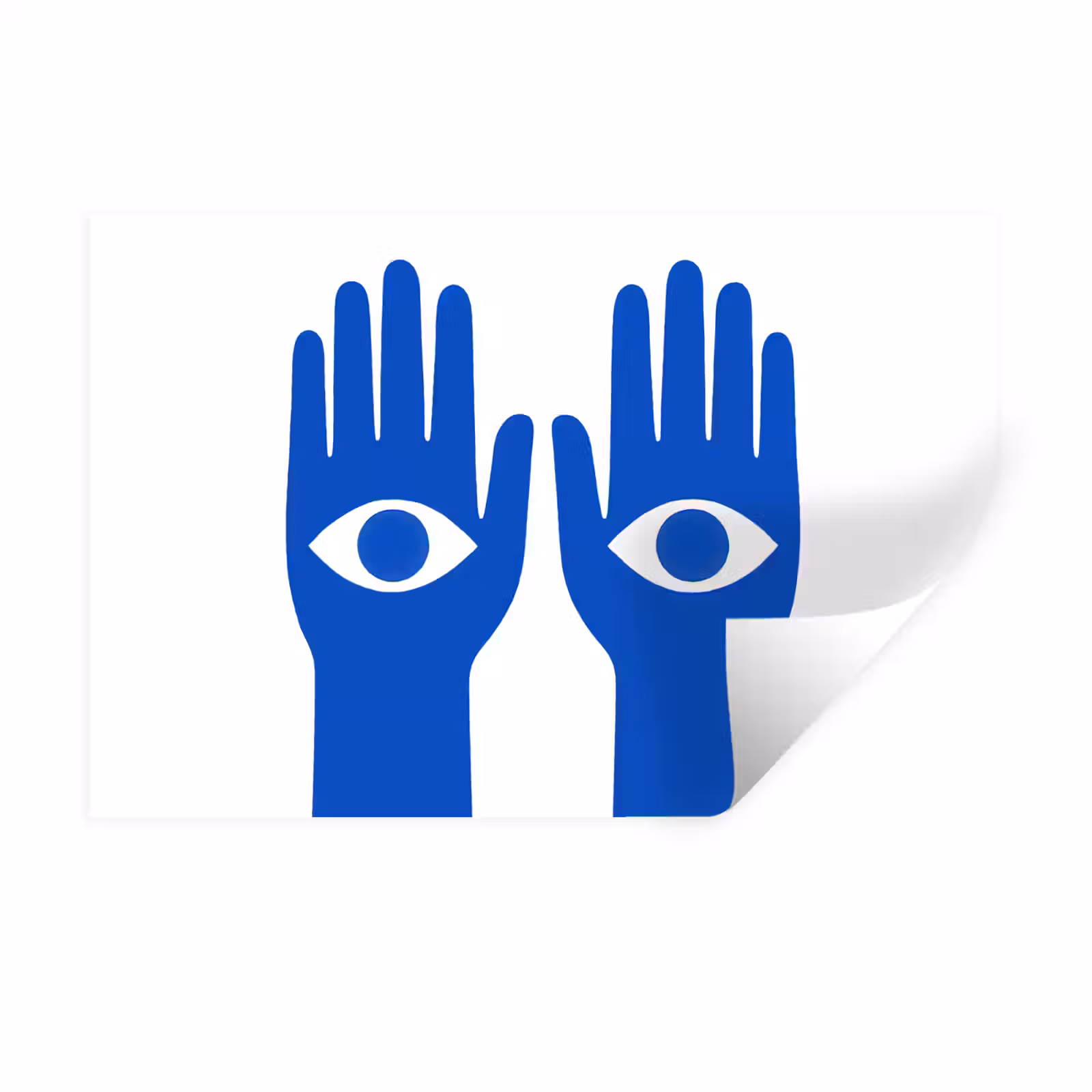 Muursticker - Handen - Twee - Ogen - Blauw — 1