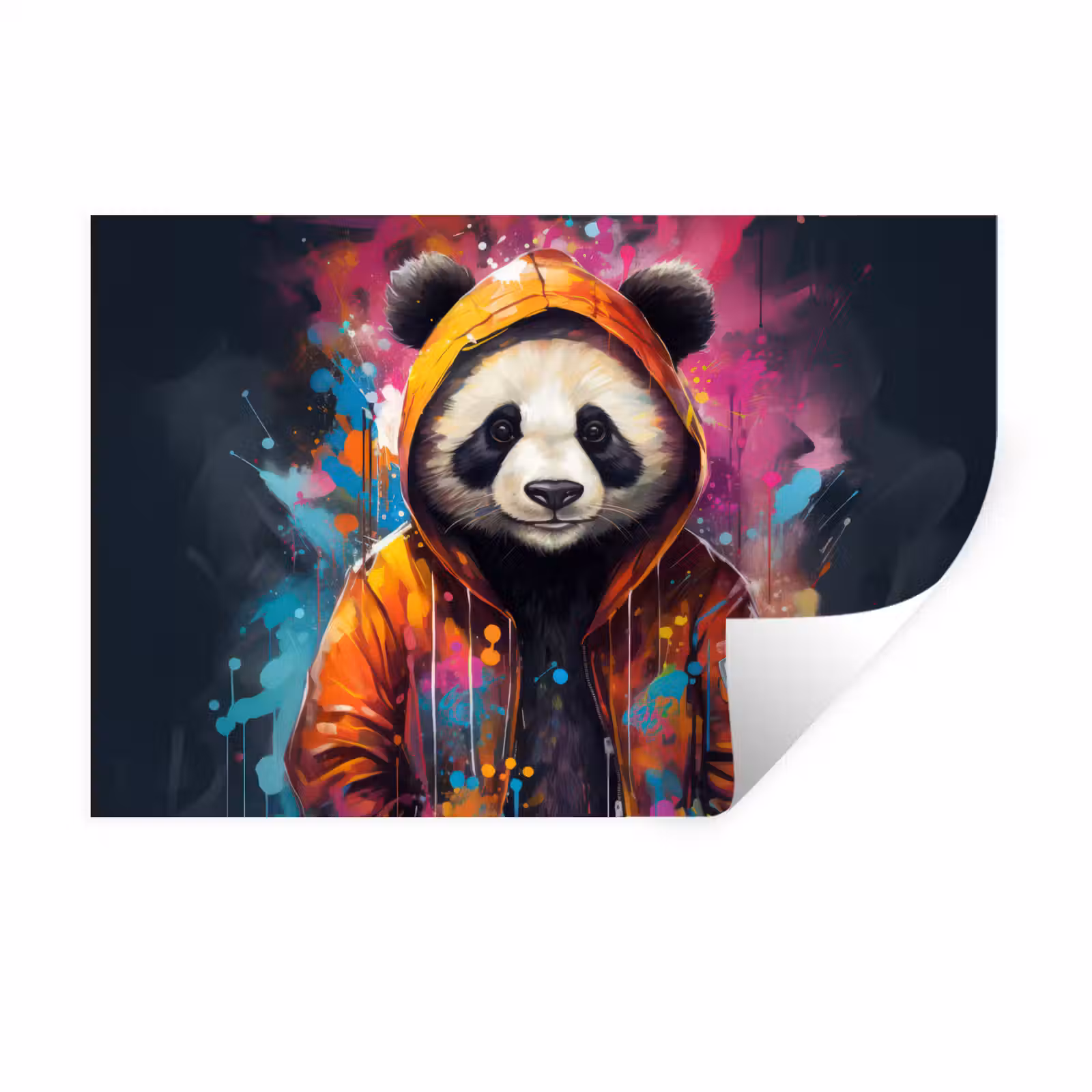 Muursticker - Panda - Jas - Graffiti - Oranje — 1
