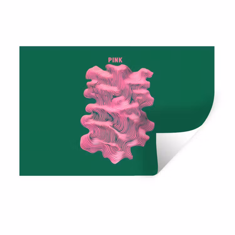 Muursticker - Abstract - Pink - Lijnen - Groen — 1
