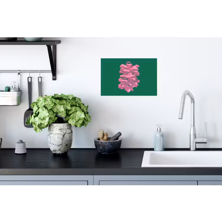Muursticker - Abstract - Pink - Lijnen - Groen — 2