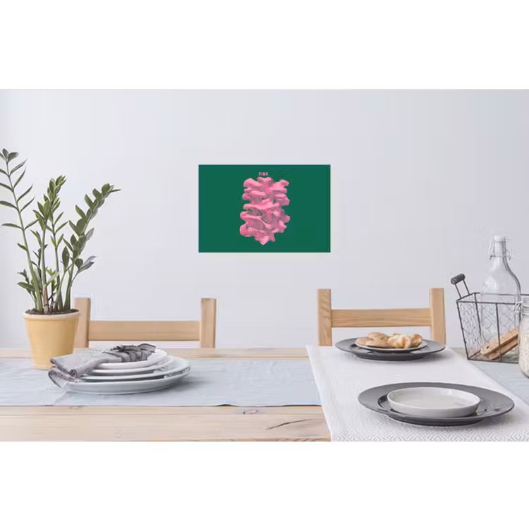 Muursticker - Abstract - Pink - Lijnen - Groen — 3