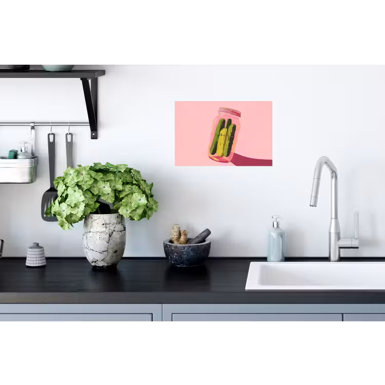 Muursticker - Augurken - Pot - Schaduw - Roze — 2