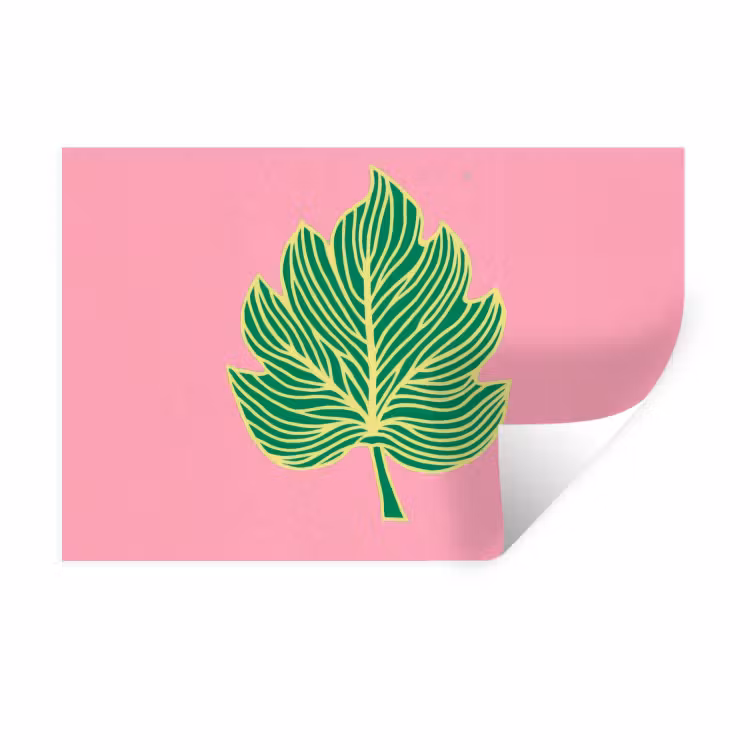 Muursticker - Blad - Groen - Illustratie - Minimalistisch — 1