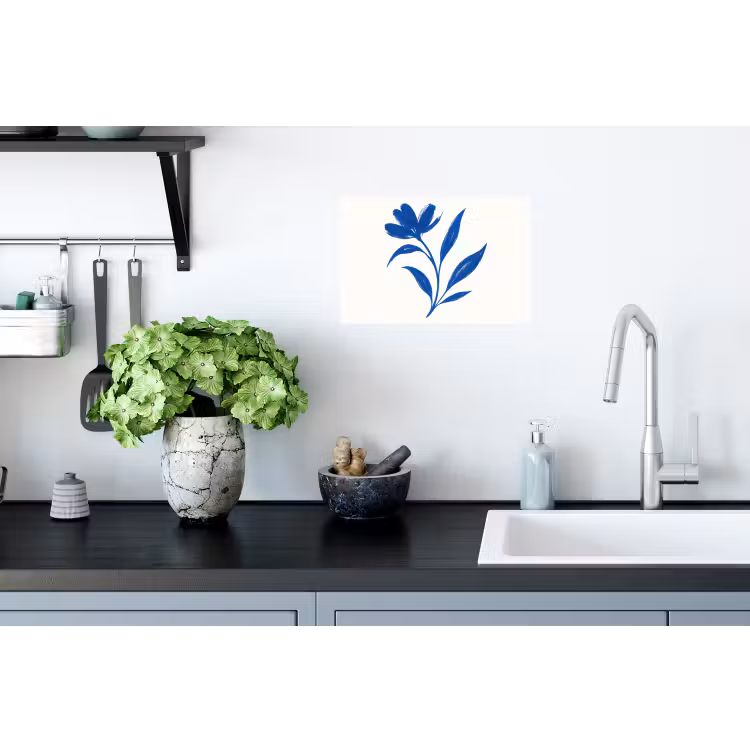 Muursticker - Bloem - Blaadjes - Minimalistisch - Blauw — 2