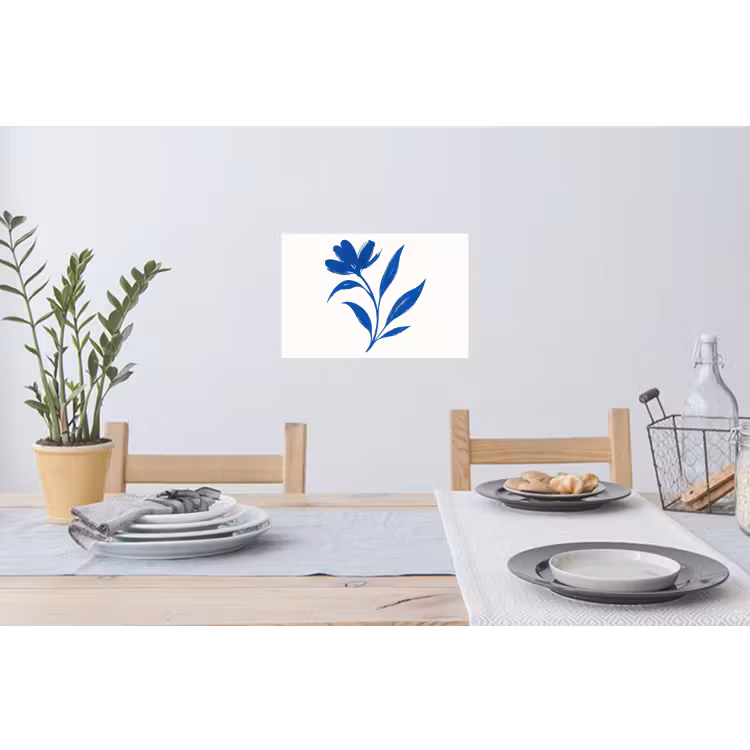 Muursticker - Bloem - Blaadjes - Minimalistisch - Blauw — 3