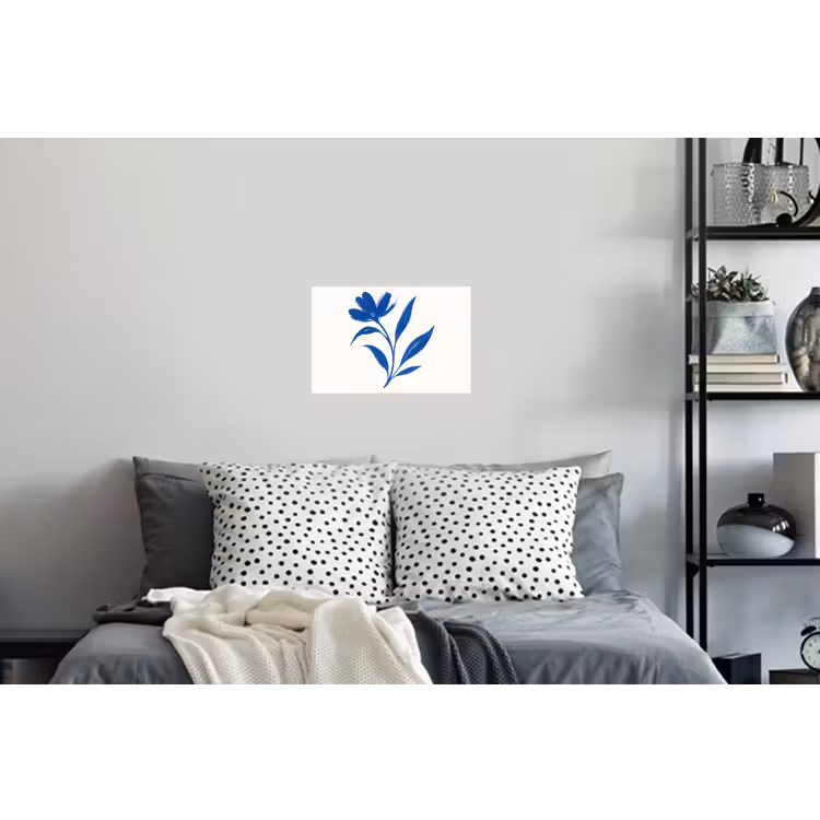 Muursticker - Bloem - Blaadjes - Minimalistisch - Blauw — 5