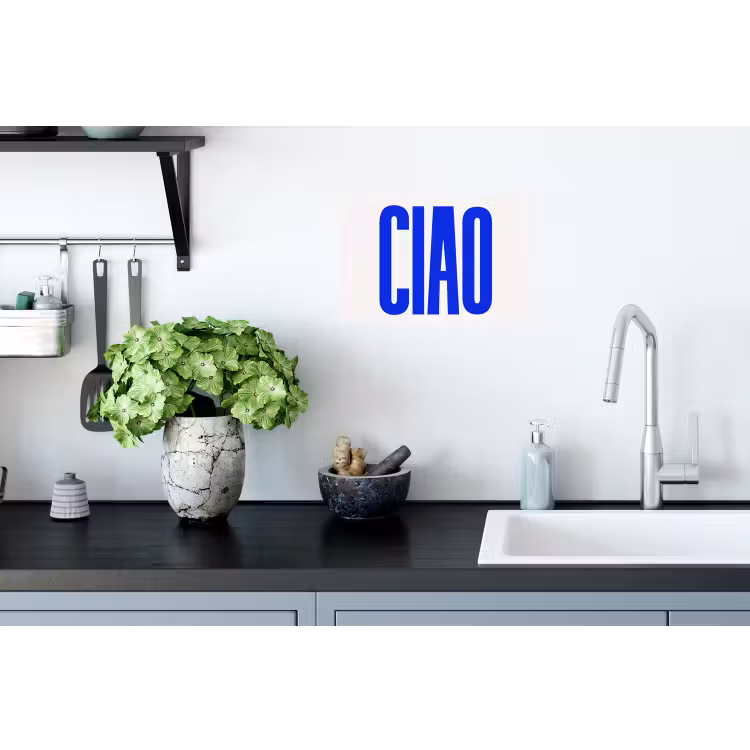 Muursticker - Ciao - Hoofdletters - Blauw - Minimalistisch — 2
