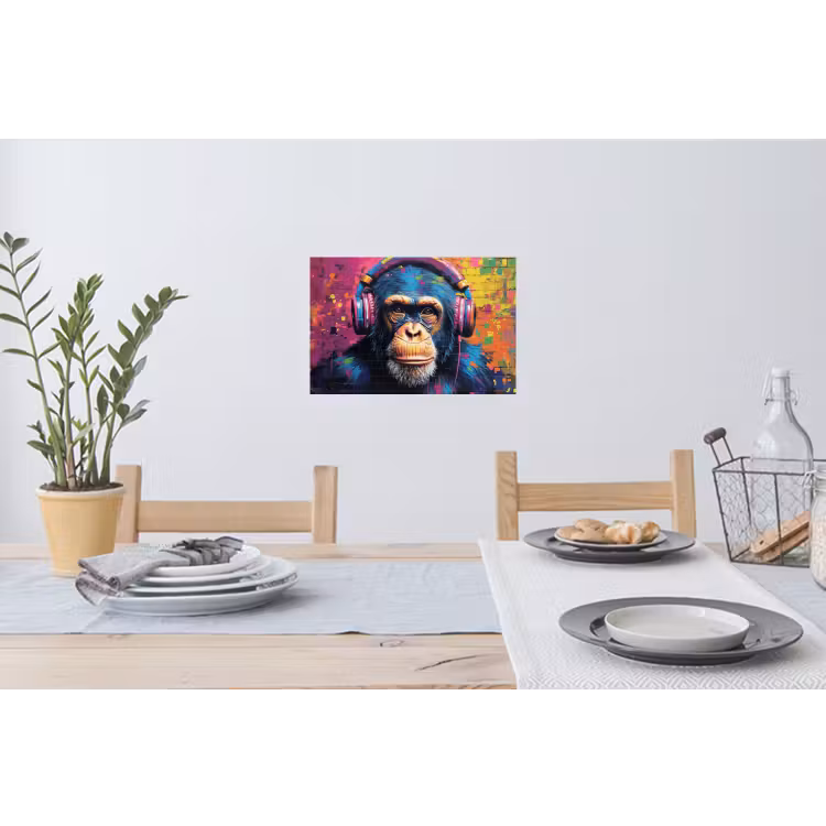 Muursticker - Graffiti - Chimpanzee - Street art - Koptelefoon - Aap — 3