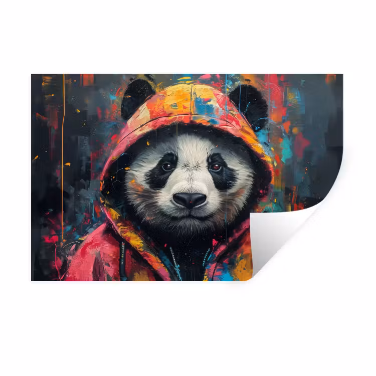 Muursticker - Graffiti - Panda - Jas - Kleurrijk — 1