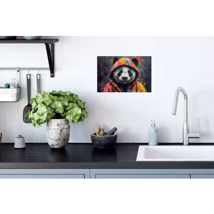 Muursticker - Graffiti - Panda - Jas - Kleurrijk — 2