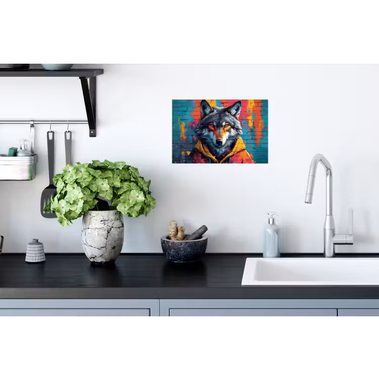Muursticker - Graffiti - Wolf - Street art - Blauw — 2