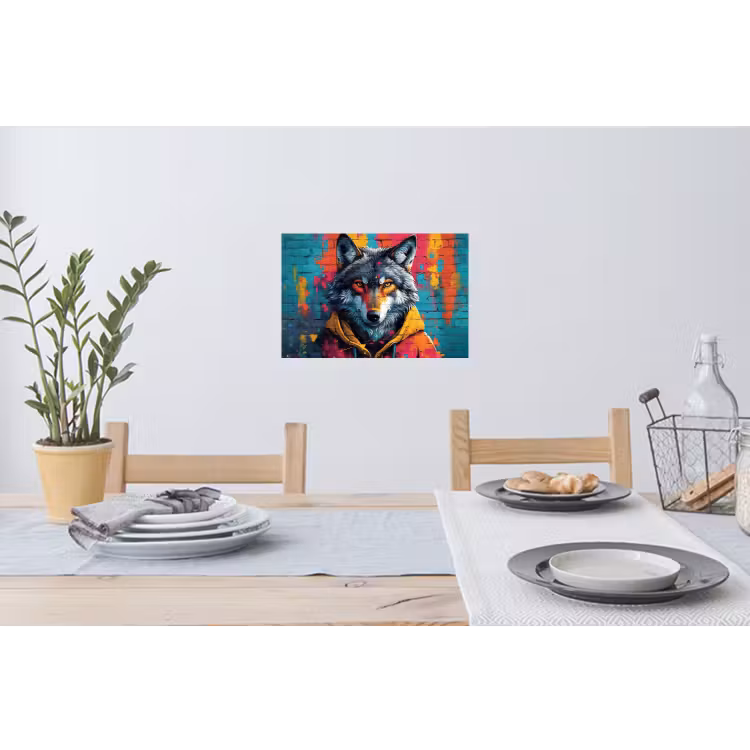 Muursticker - Graffiti - Wolf - Street art - Blauw — 3