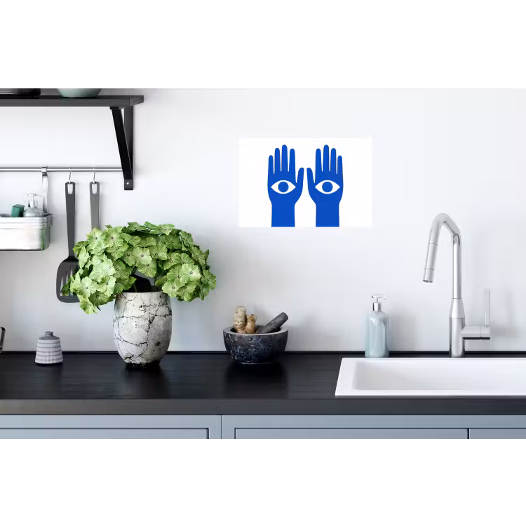 Muursticker - Handen - Twee - Ogen - Blauw — 2
