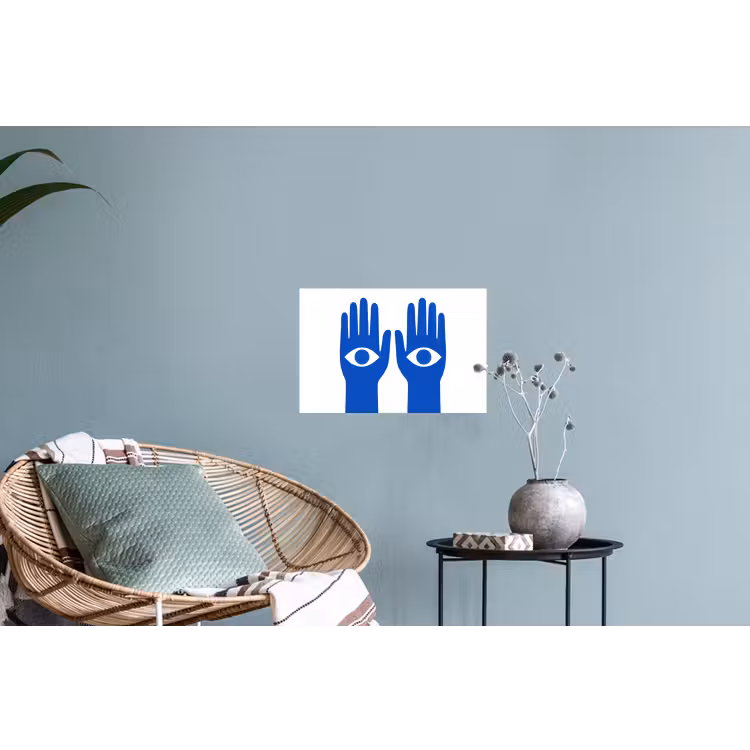Muursticker - Handen - Twee - Ogen - Blauw — 4