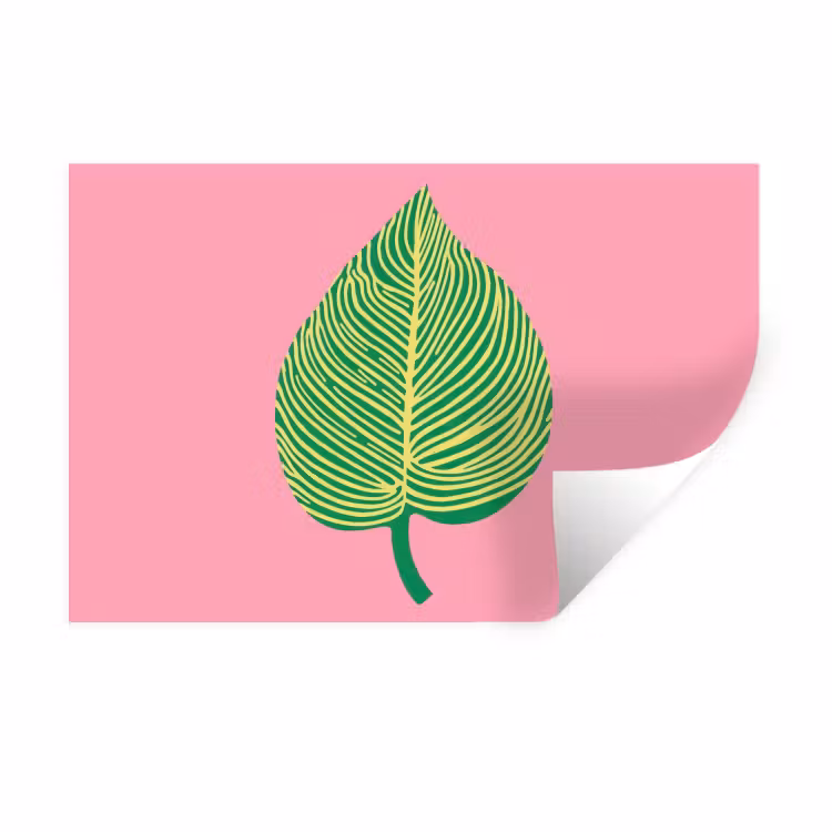 Muursticker - Illustratie - Blad - Minimalistisch - Groen — 1