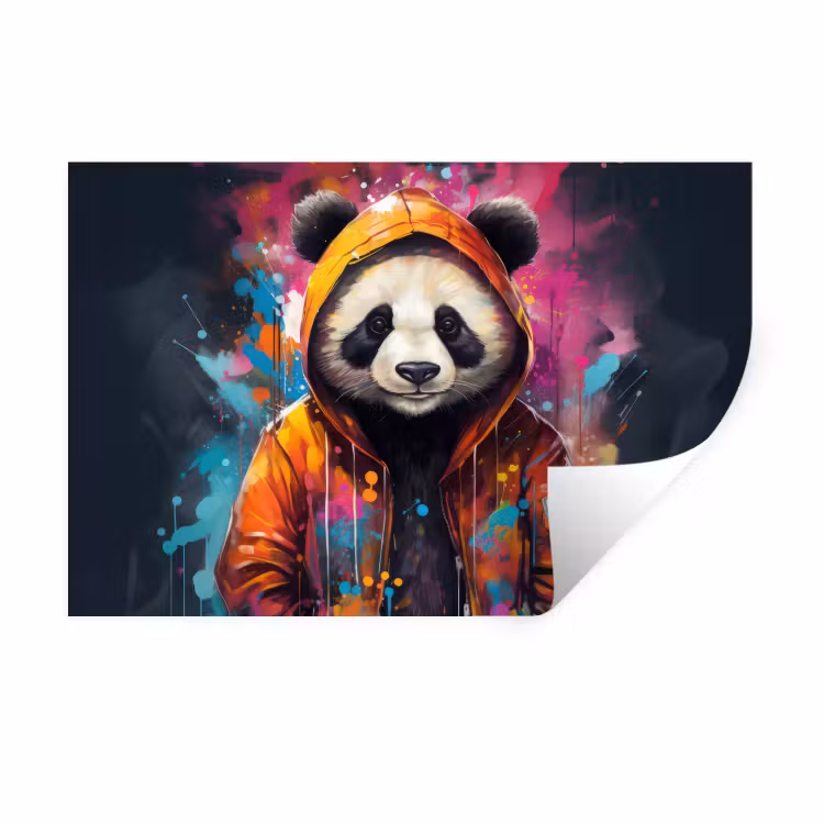 Muursticker - Panda - Jas - Graffiti - Oranje — 1