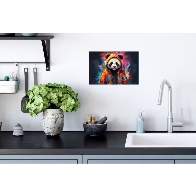 Muursticker - Panda - Jas - Graffiti - Oranje — 2