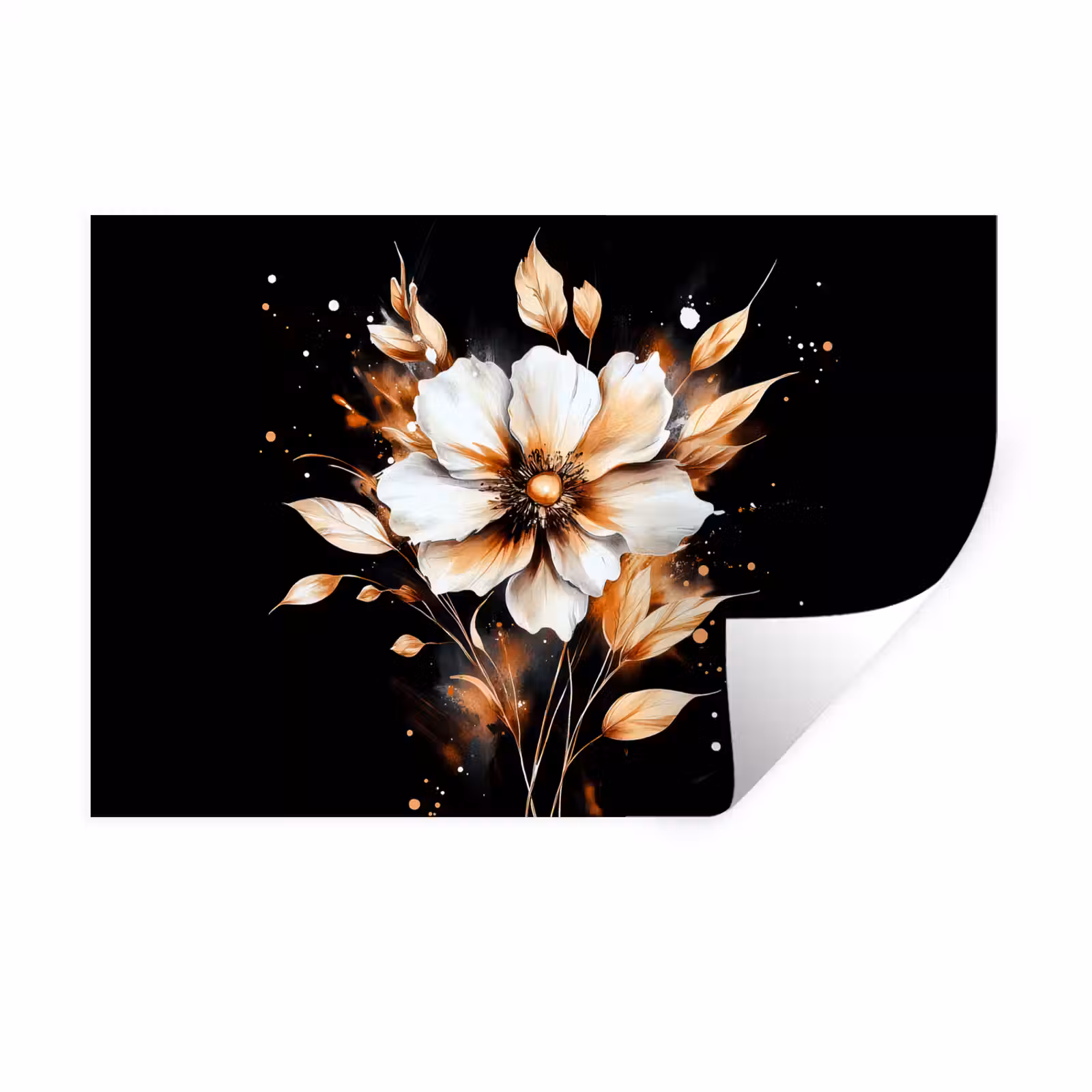 Muursticker - Bloem - Verf - Goud - Graffiti - Modern — 1