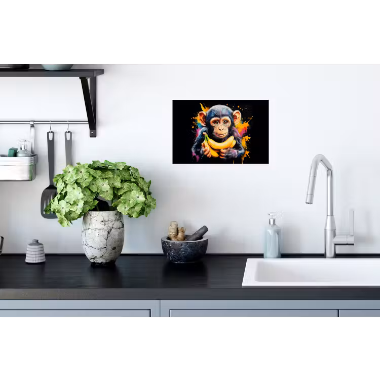 Muursticker - Aap - Graffiti - Kleurrijk - Bananen - Modern — 2