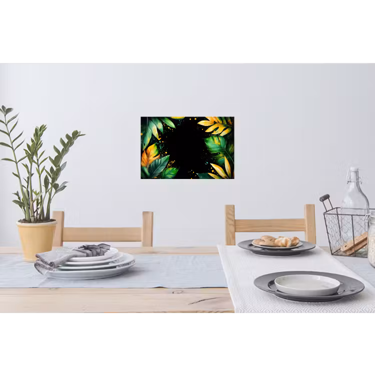Muursticker - Bladeren - Groen - Geel - Verf - Jungle — 3