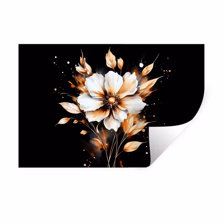 Muursticker - Bloem - Verf - Goud - Graffiti - Modern — 1