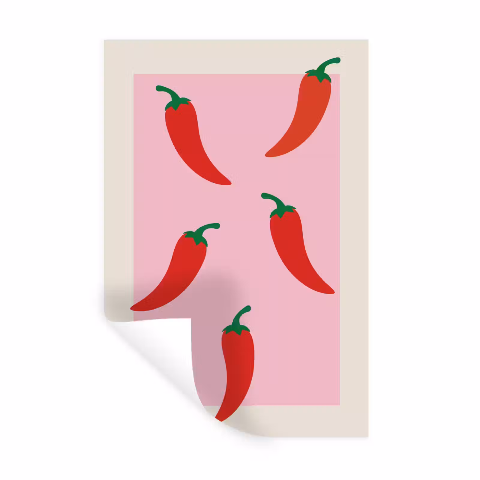 Muursticker - Pepers - Rood - Illustratie — 1