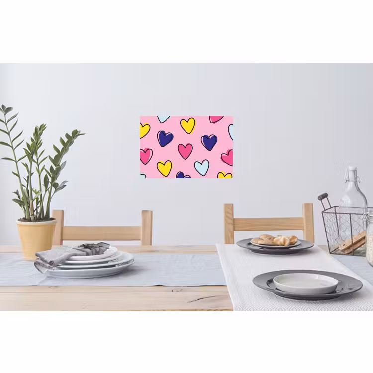 Muursticker - Hartjes - Valentijn - Patroon - Kleurrijk — 3