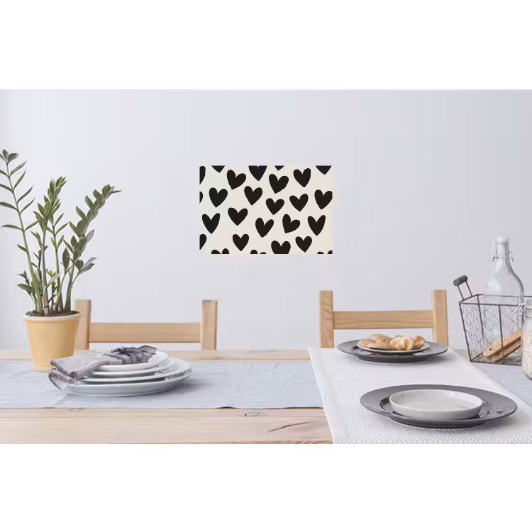 Muursticker - Hartjes - Zwart - Beige — 3