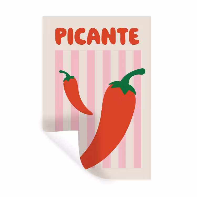 Muursticker - Pittig - Pepers - Rood — 1