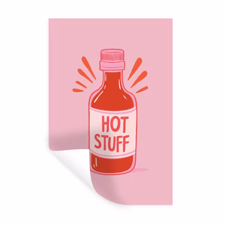 Muursticker - Pittig - Rood - Saus - Grafisch — 1