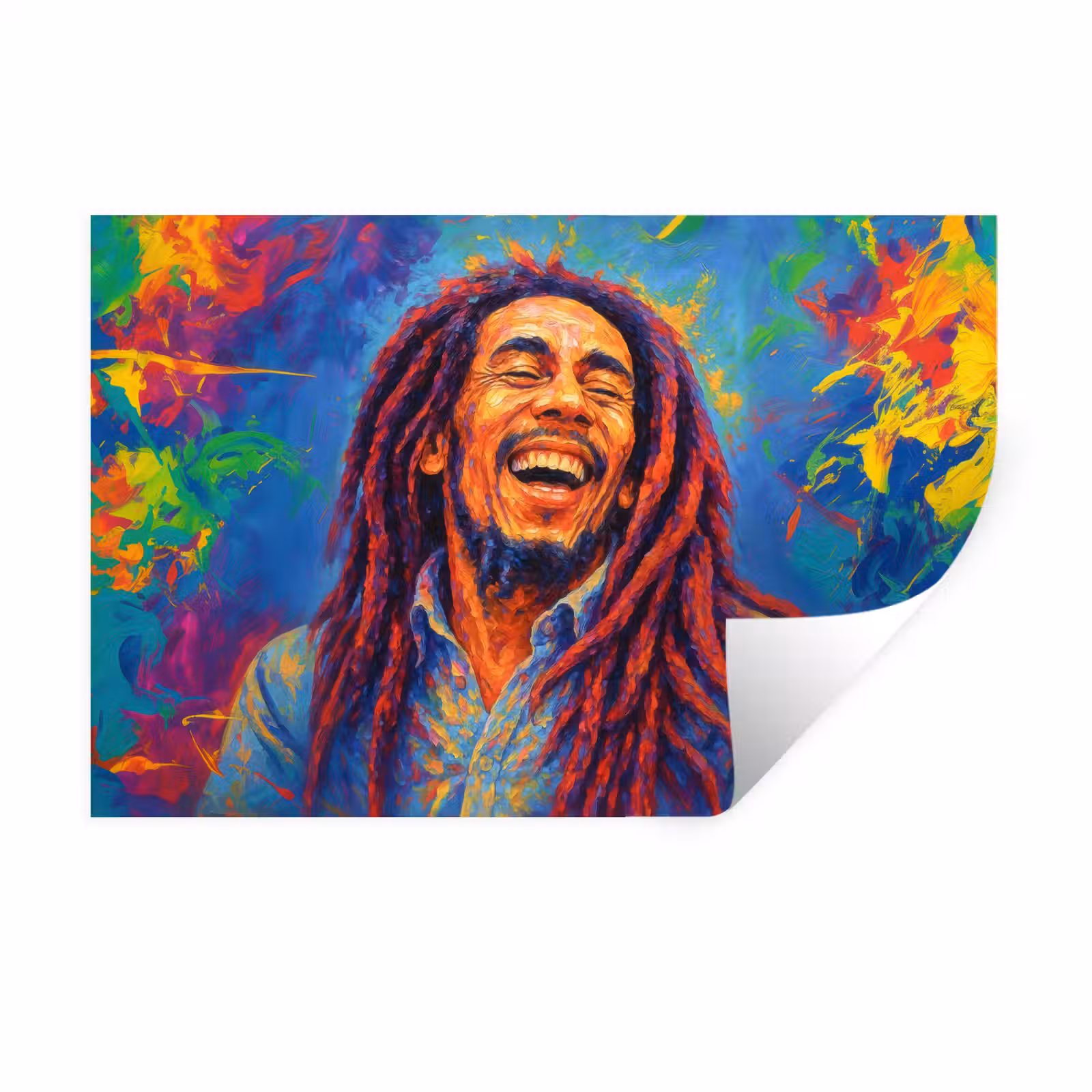 Muursticker - Regenboogkleuren - Man - schilderij — 1