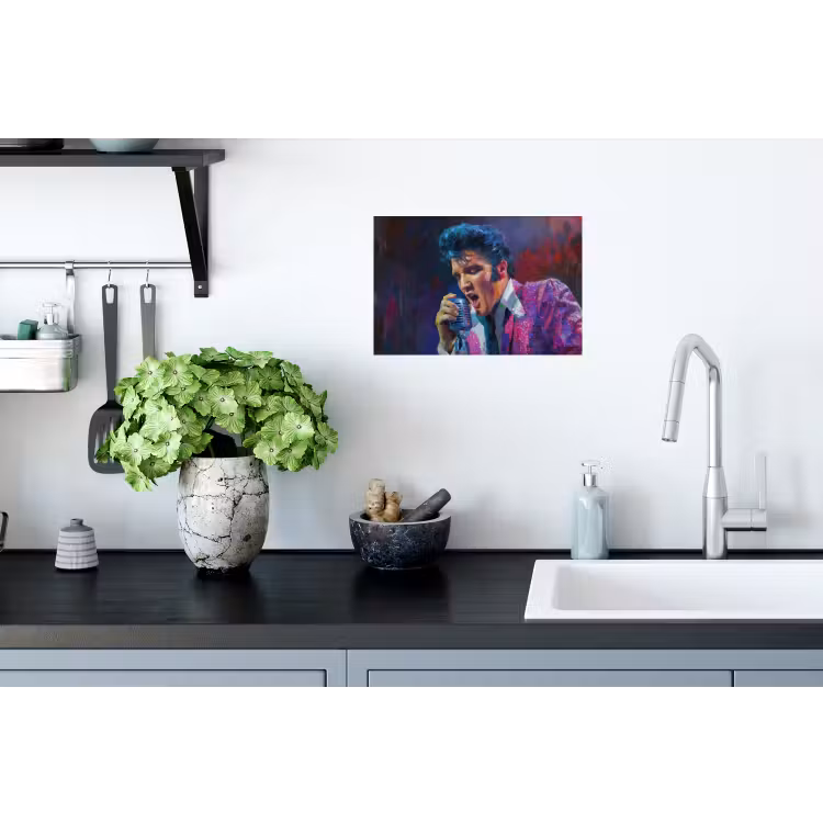 Muursticker - Expressief - Microfoon - Paars — 2