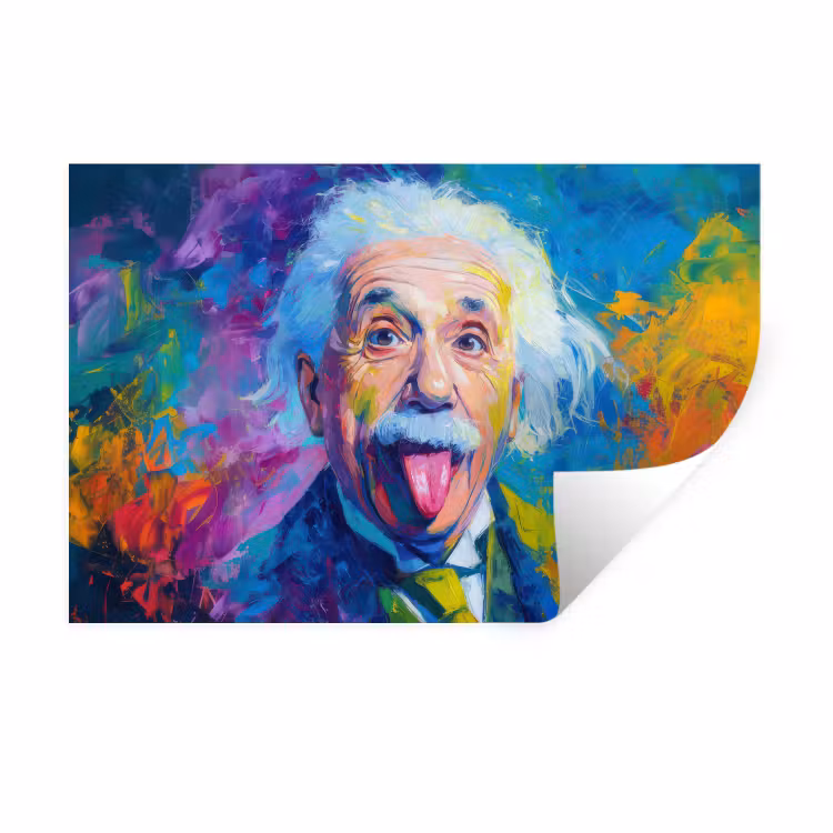 Muursticker - Oude man - Expressief - Kleurrijk — 1