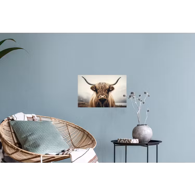 Muursticker - Schotse hooglander - Hoorns - Landschap — 4