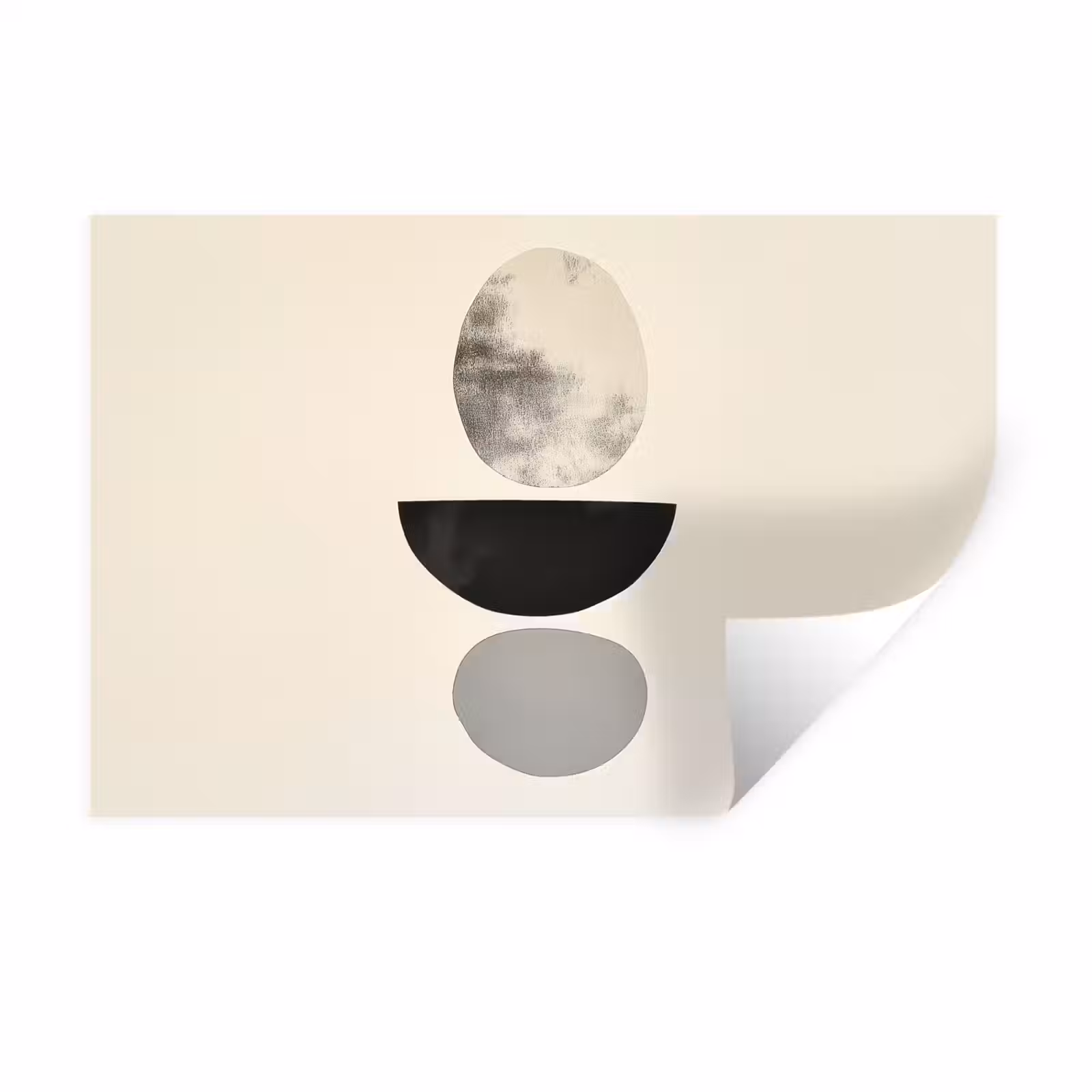 Muursticker - Beige - Japandi - Wabi sabi — 1