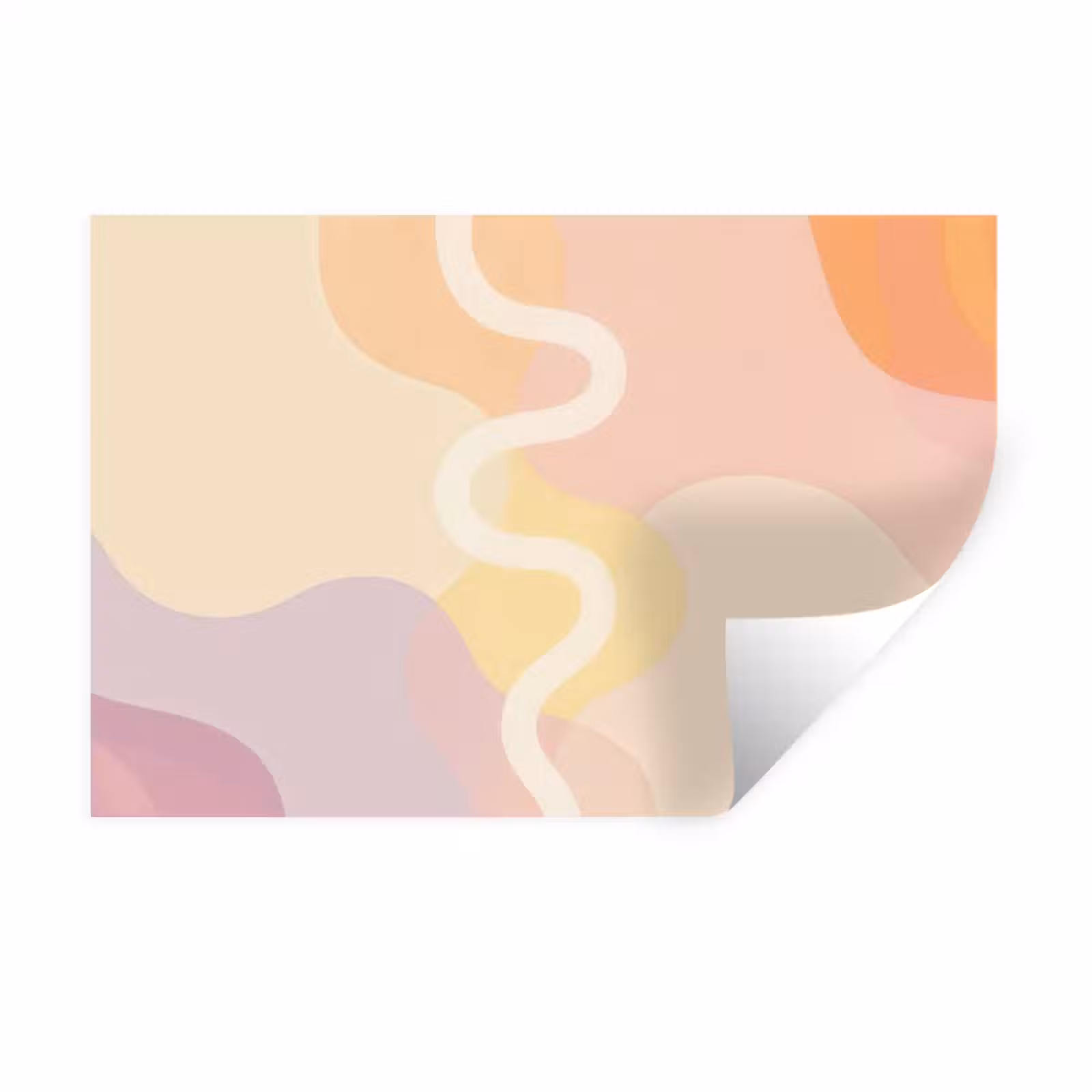 Muursticker - Golvende vormen - Abstract - pastel — 1