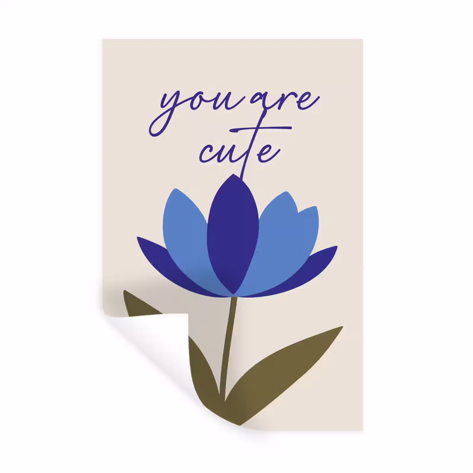 Muursticker - Korenbloem - Valentijn - Bloem - Blauw — 1