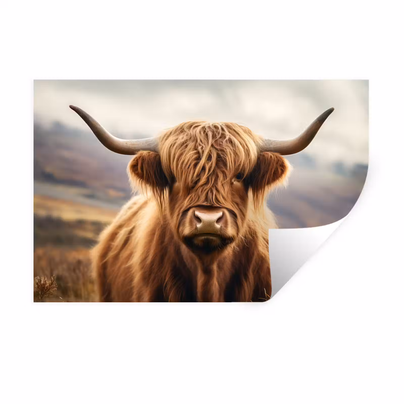 Muursticker - Schotse hooglander - Landschap - Dier — 1