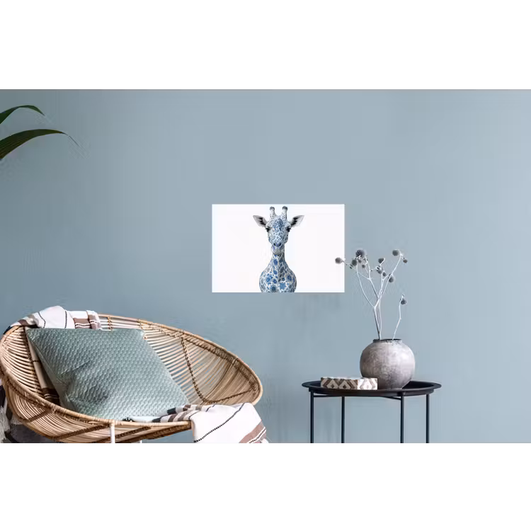 Muursticker - Giraffe - Delfts blauw - Dieren - Minimalistisch — 4