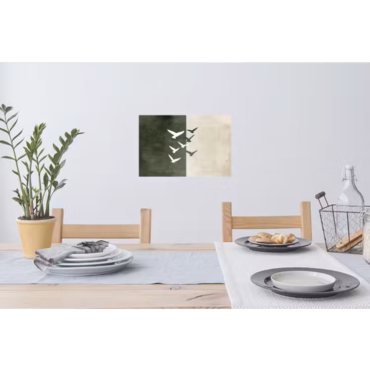 Muursticker - Japandi - Vogel - Groen — 3