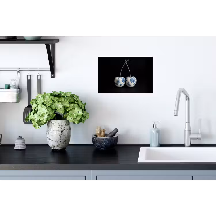 Muursticker - Kersen - Delfts blauw - Fruit — 2