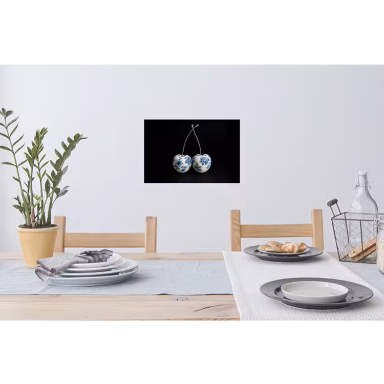 Muursticker - Kersen - Delfts blauw - Fruit — 3