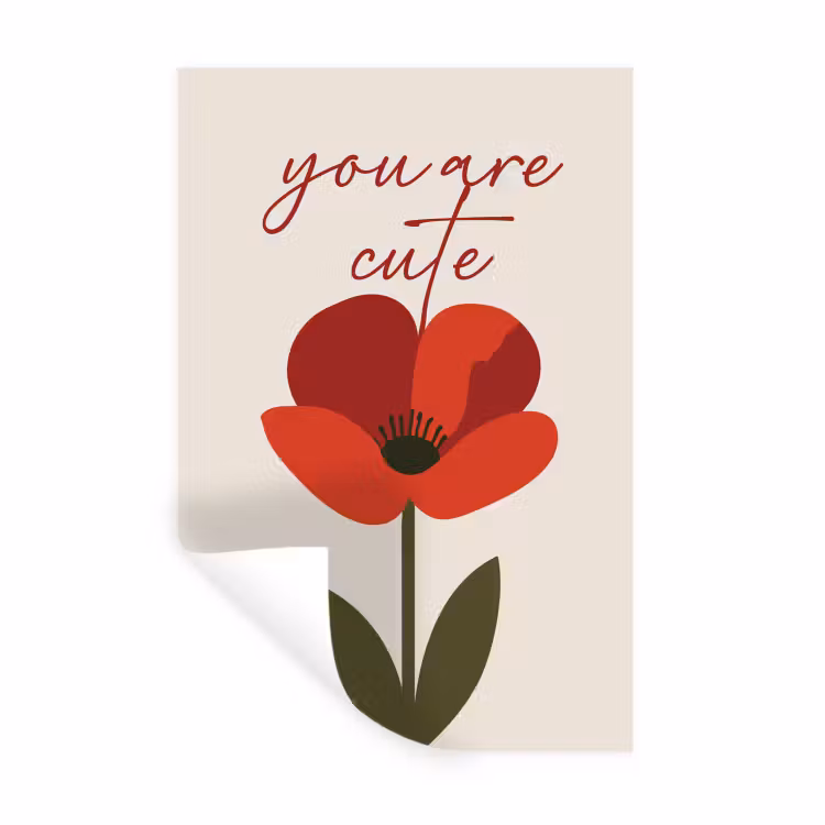 Muursticker - Klaproos - Bloem - Rood - Valentijn — 1