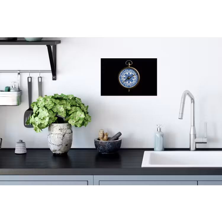 Muursticker - Kompas - Delfts blauw - Zwart — 2