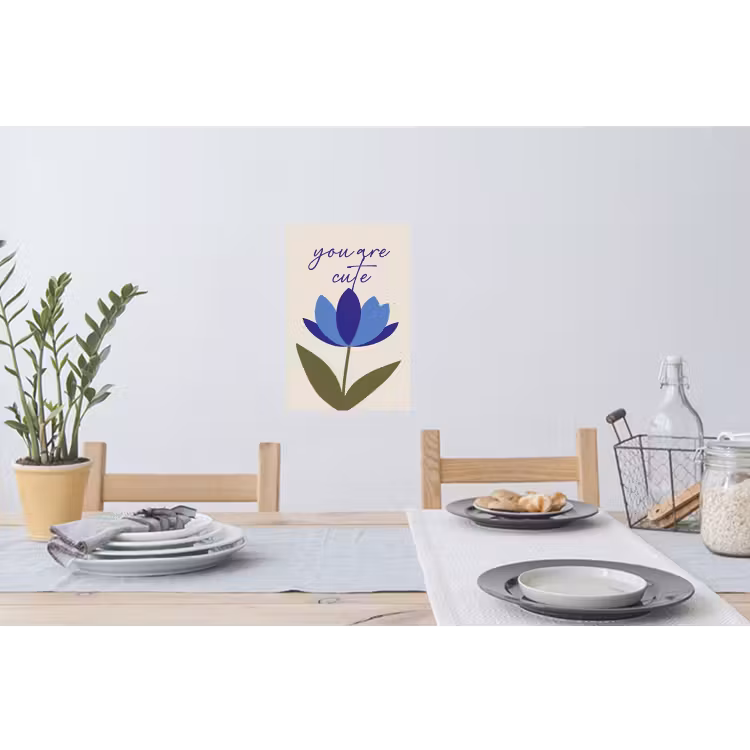 Muursticker - Korenbloem - Valentijn - Bloem - Blauw — 3