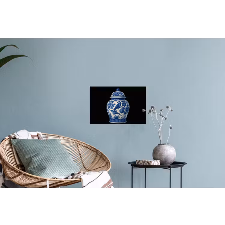 Muursticker - Pot - Delfts Blauw - Bloemen — 4