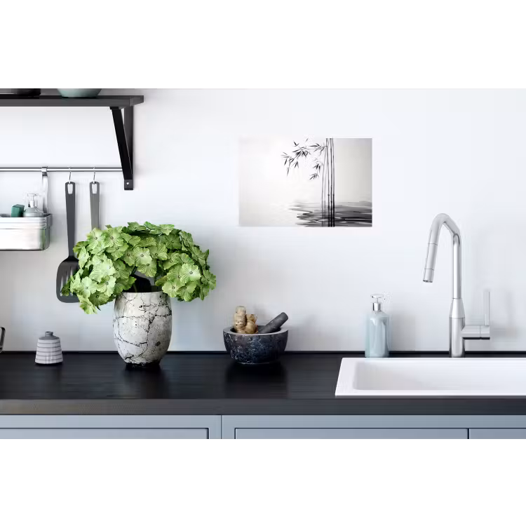 Muursticker - Bamboestammen - Water - Minimalistisch - Wit — 2