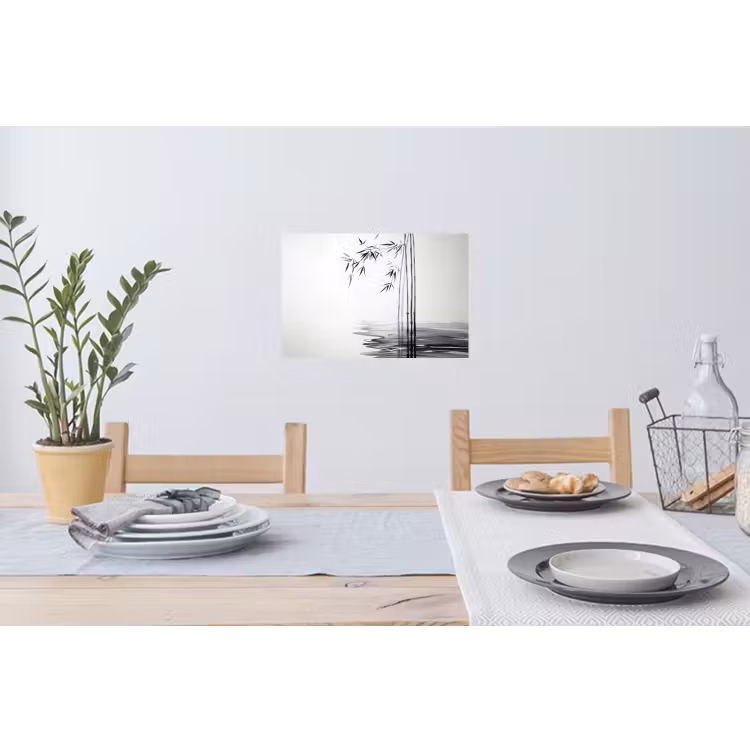 Muursticker - Bamboestammen - Water - Minimalistisch - Wit — 3