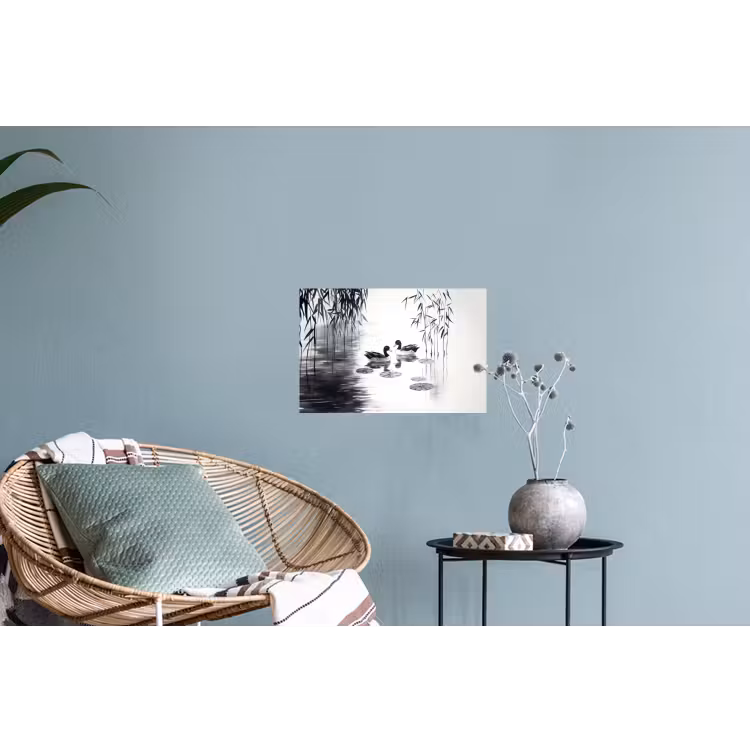 Muursticker - Eenden - Waterlelies - Riet - Zwart — 4
